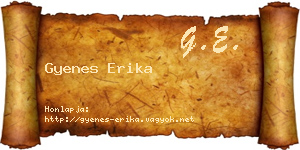 Gyenes Erika névjegykártya